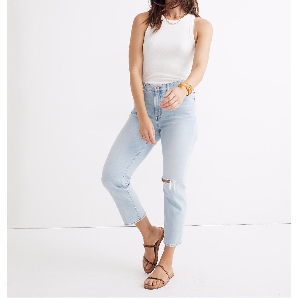 Madewell Tall Mid-Rise Classic Straight Jeans in Wellingford Wash Size 24T